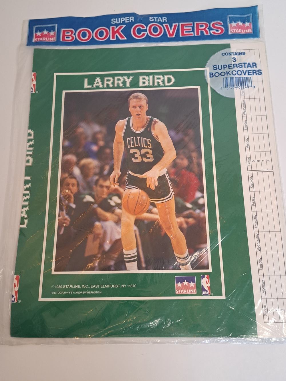 1989 Boston Celtics Larry Bird Super Star Vintage Starline Book Covers Lot of 3